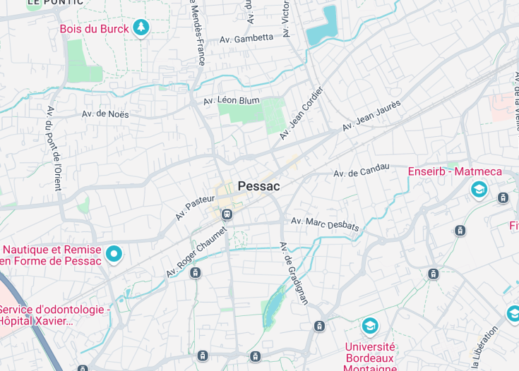 Map of Pessac, France