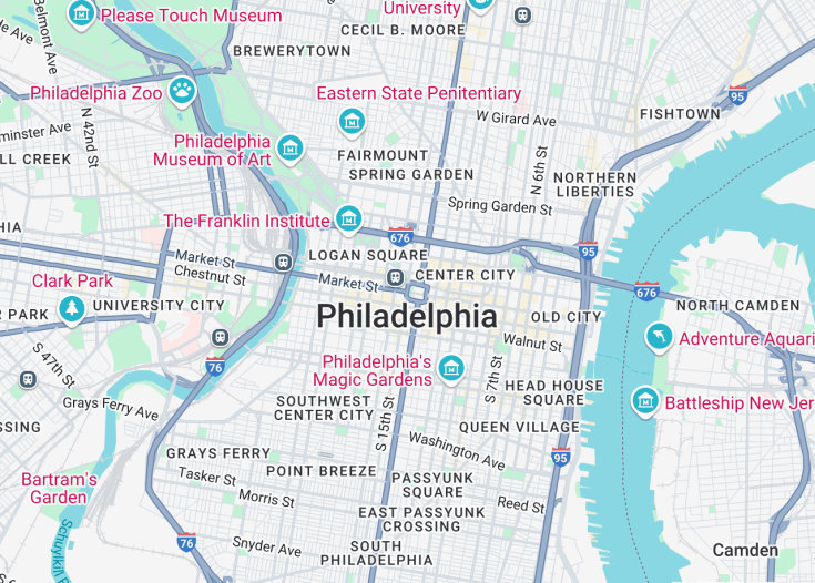 Map of Philadelphia, Pennsylvania (USA)