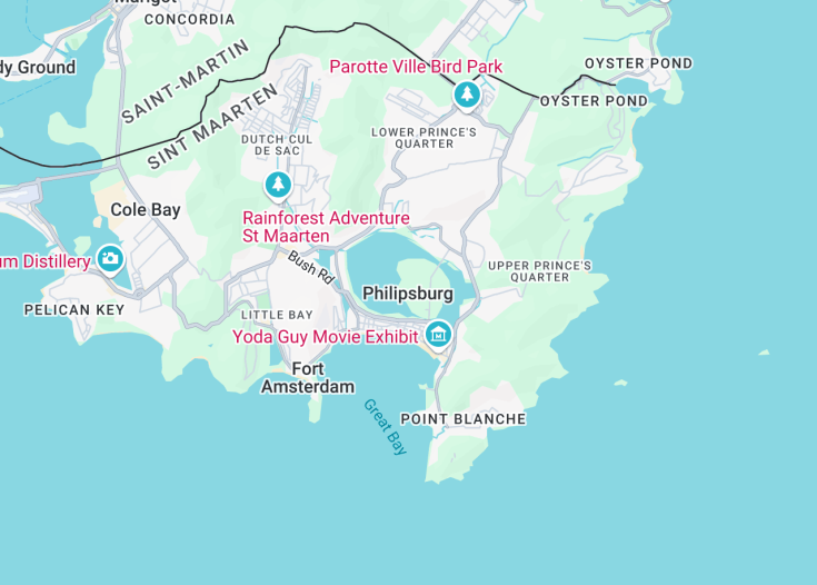 Map of Philipsburg, Sint Maarten (Netherlands)