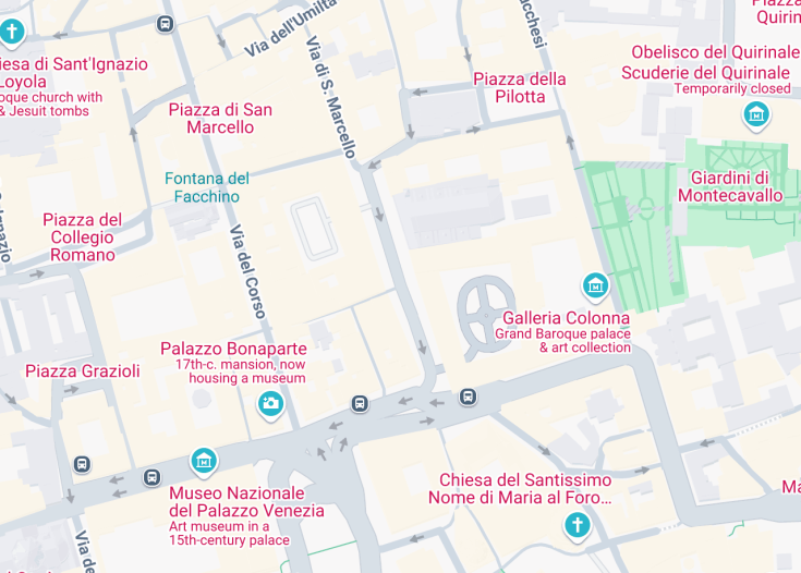 Map of Piazza dei Santi Apostoli, Rome