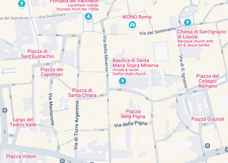 Map of Piazza della Minerva, Rome