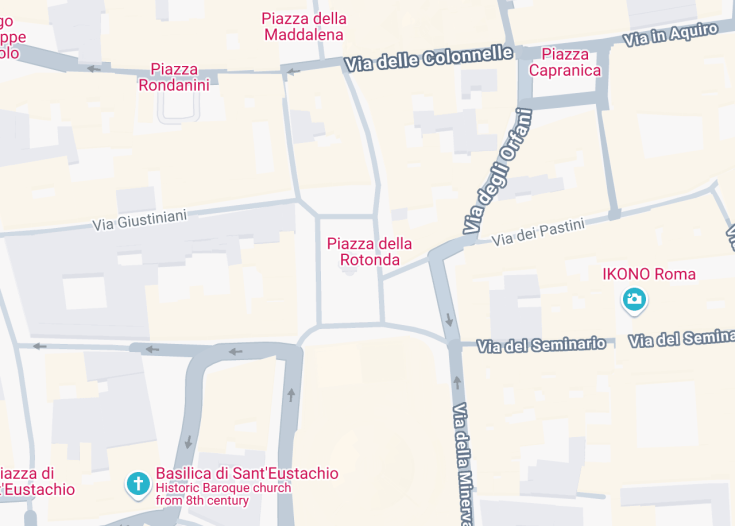 Map of Piazza della Rotonda, Rome