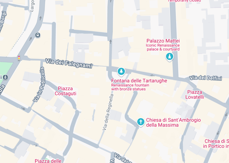 Map of Piazza Mattei, Rome