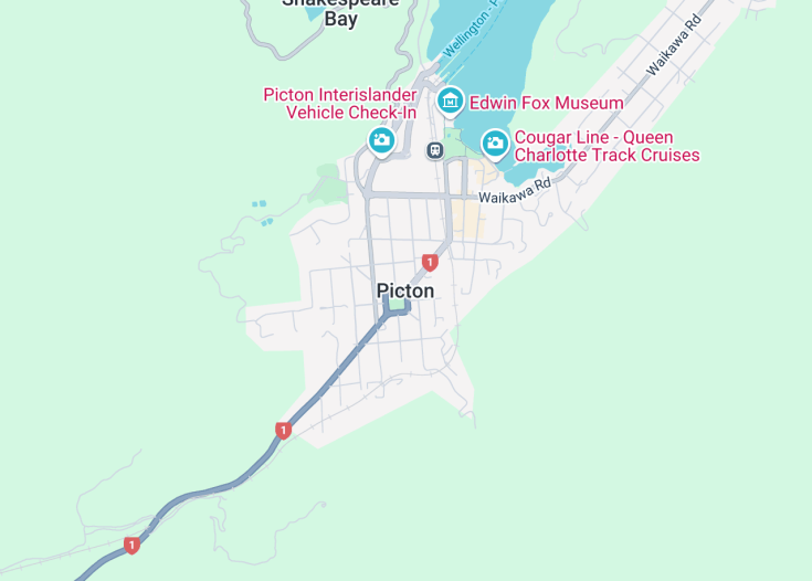 Map of Picton, New Zealand