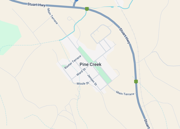 Map of Pine Creek, Australia