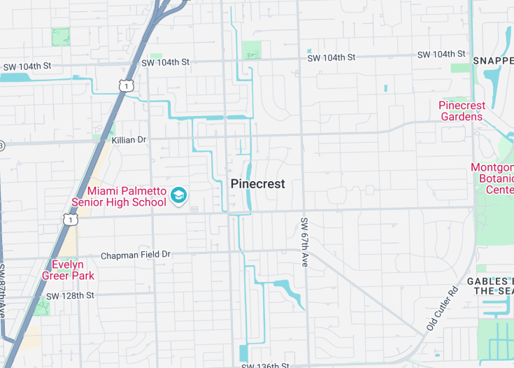 Map of Pinecrest, Florida (USA)