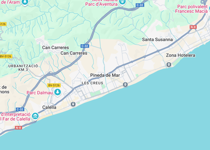 Map of Pineda de Mar, Spain