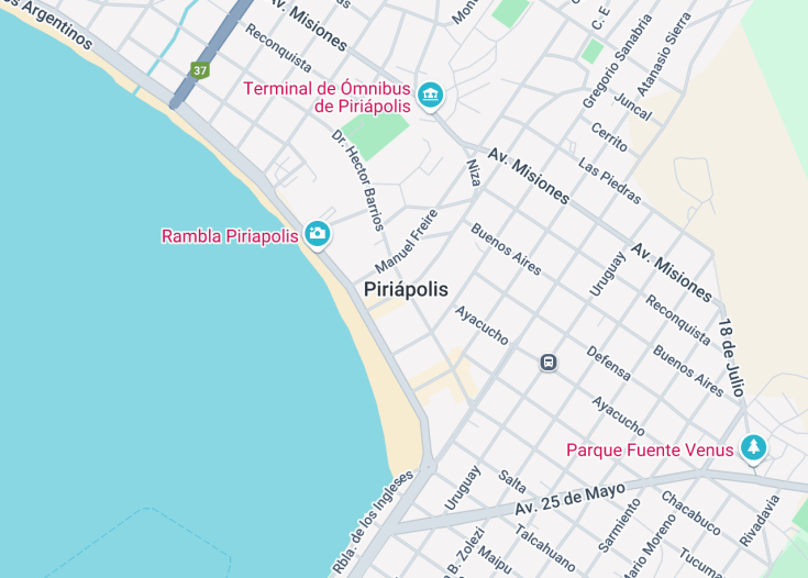 Map of Piriápolis, Uruguay