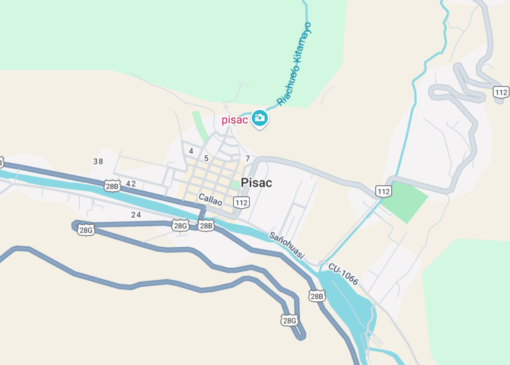 Map of Pisac, Peru