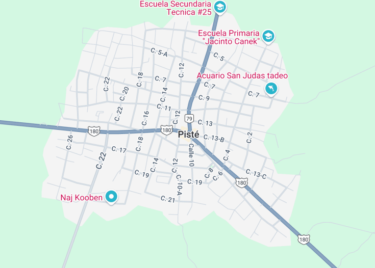 Map of Pisté, Mexico