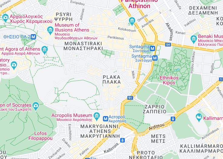 Map of Plaka, Athens