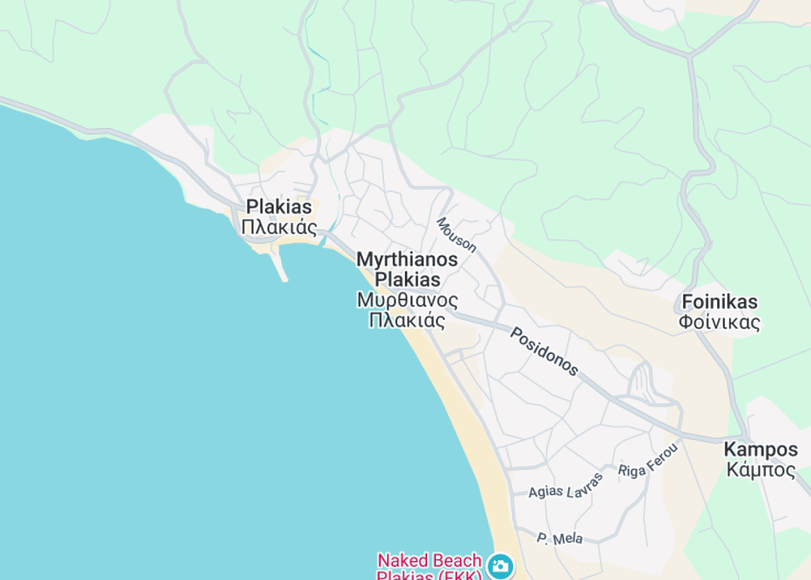 Map of Plakias, Greece