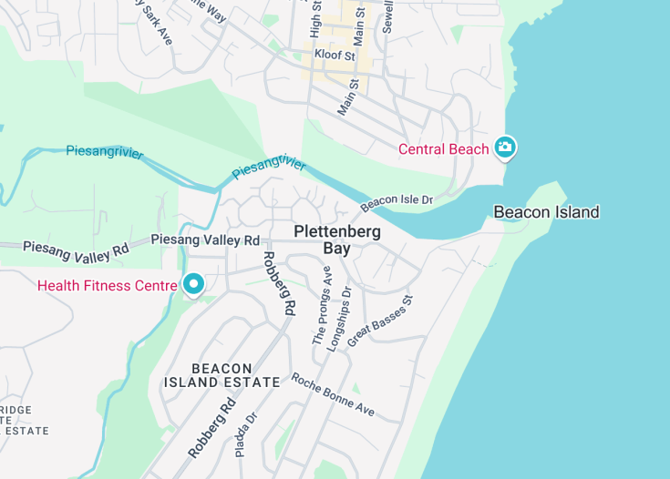 Map of Plettenberg Bay, South Africa