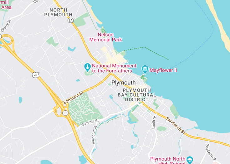 Map of Plymouth, Massachusetts (USA)