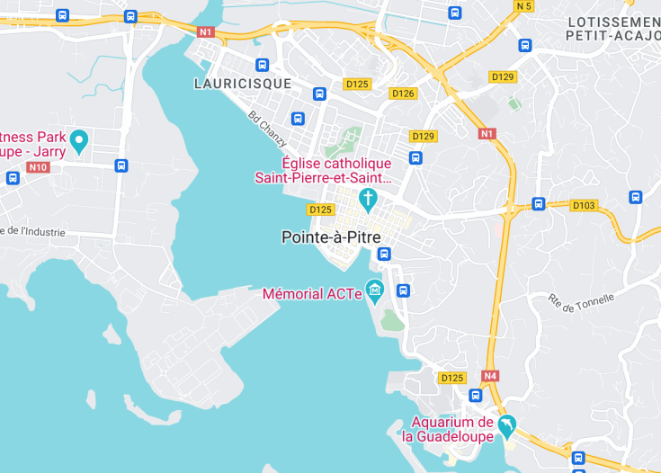 Map of Pointe-à-Pitre, Guadeloupe (France)