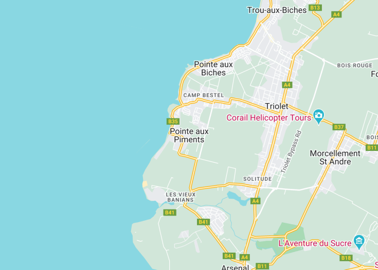 Map of Pointe aux Piments, Mauritius