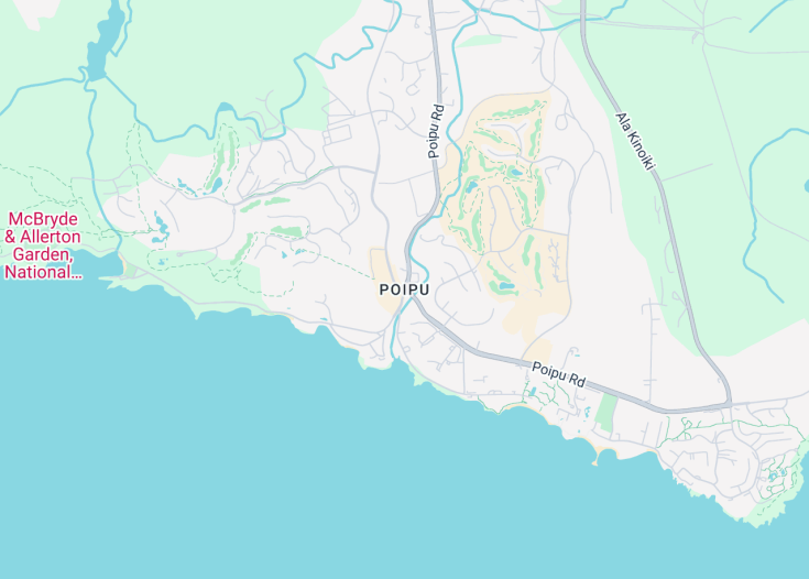 Map of Poipu, Hawaii (USA)