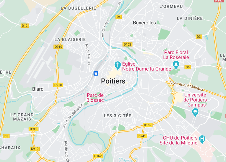 Map of Poitiers, France