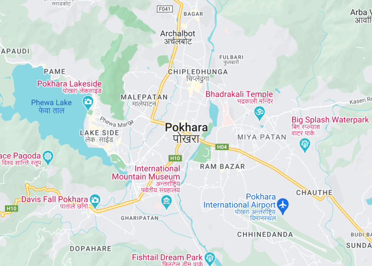 Map of Pokhara, Nepal