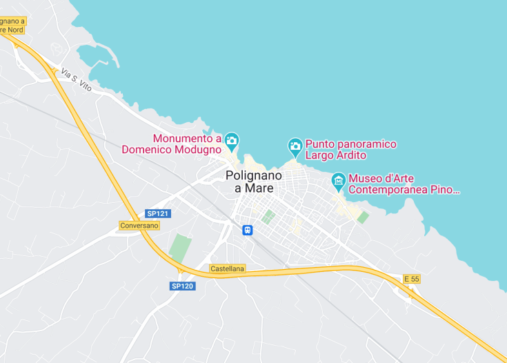 Map of Polignano a Mare, Italy