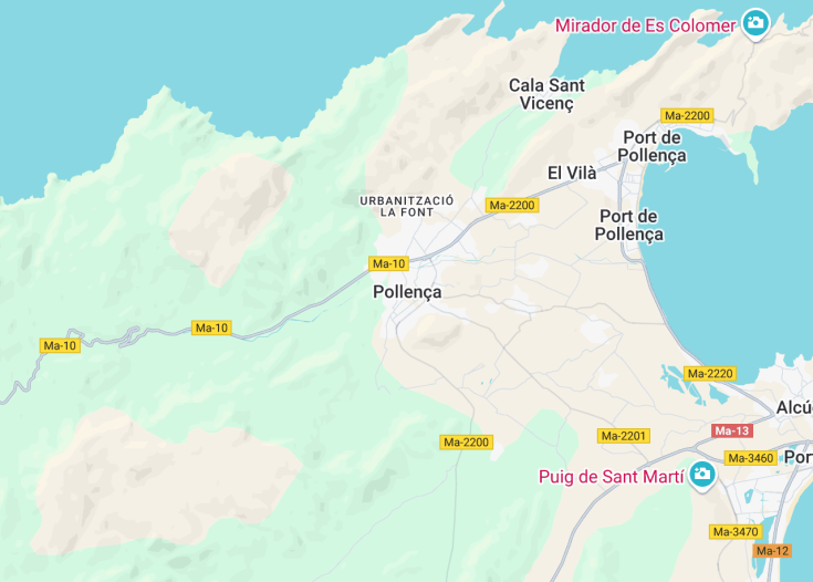 Map of Pollença, Mallorca (Balearic Islands, Spain)