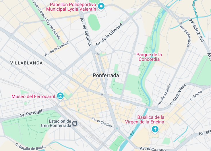 Map of Ponferrada, Spain