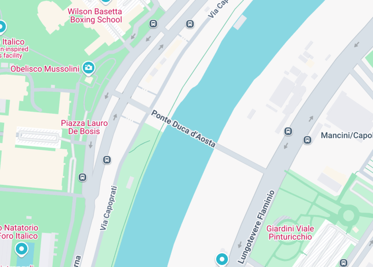 Map of Ponte Duca d’Aosta, Rome