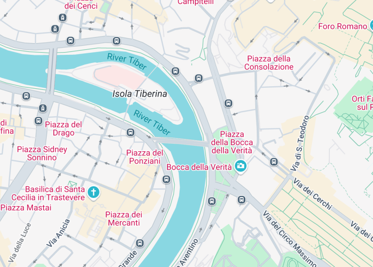 Map of Ponte Emilio (Ponte Rotto), Rome