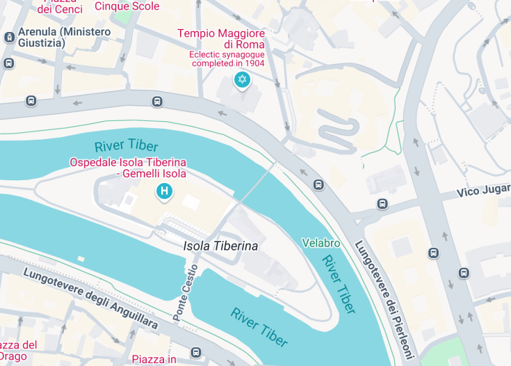 Map of Ponte Fabricio, Rome