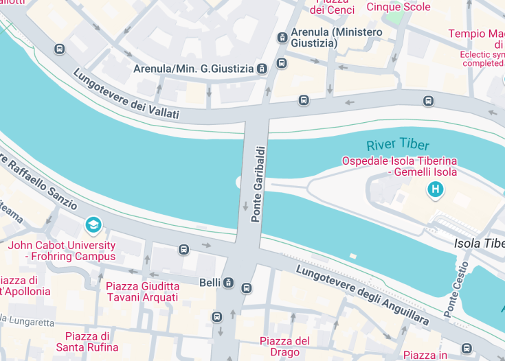 Map of Ponte Garibaldi, Rome