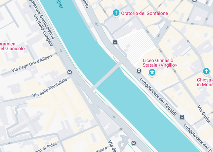 Map of Ponte Giuseppe Mazzini, Rome