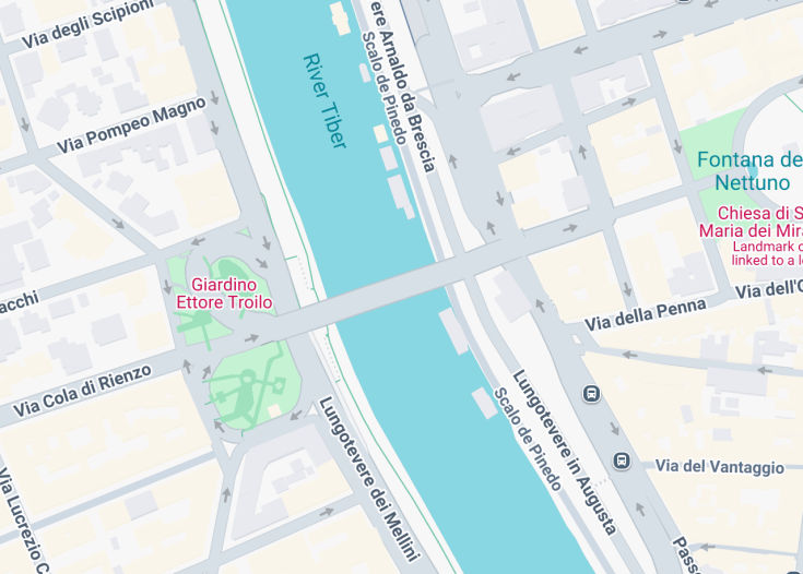 Map of Ponte Regina Margherita, Rome