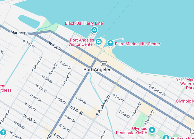 Map of Port Angeles, Washington State (USA)