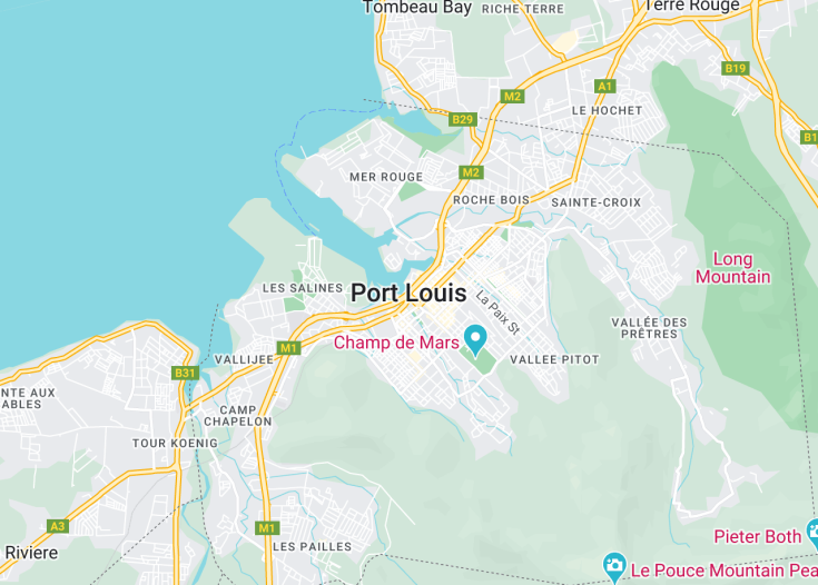 Map of Port Louis, Mauritius