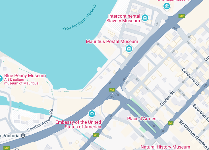 Map of Port Louis Waterfront, Mauritius