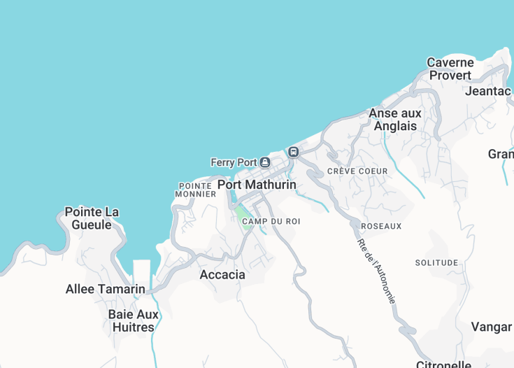 Map of Port Mathurin, Rodrigues (Mauritius)