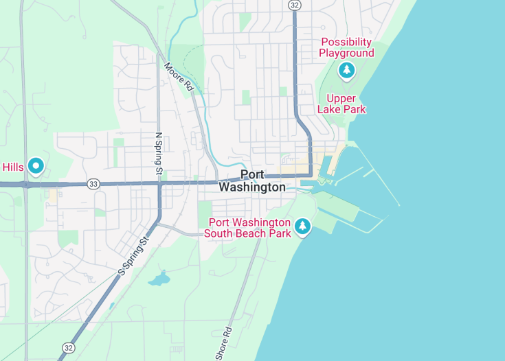 Map of Port Washington, Wisconsin (USA)