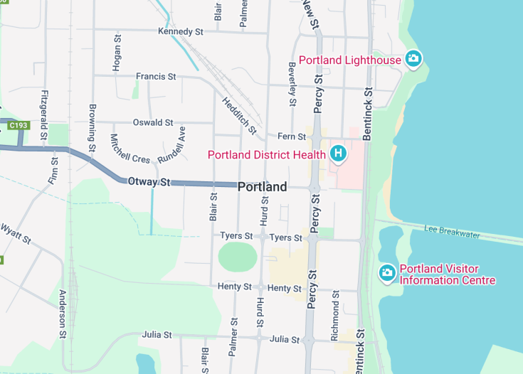 Map of Portland, Australia