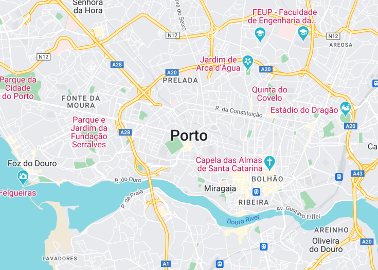 Map of Porto, Portugal