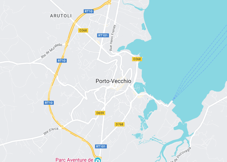 Map of Porto-Vecchio, Corsica (France)