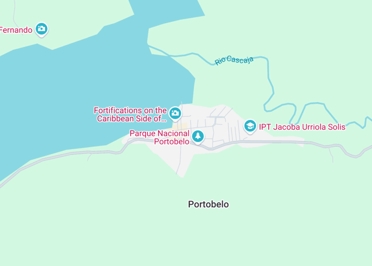 Map of Portobelo, Panama