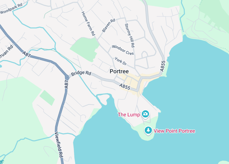 Map of Portree, Scotland (United Kingdom)