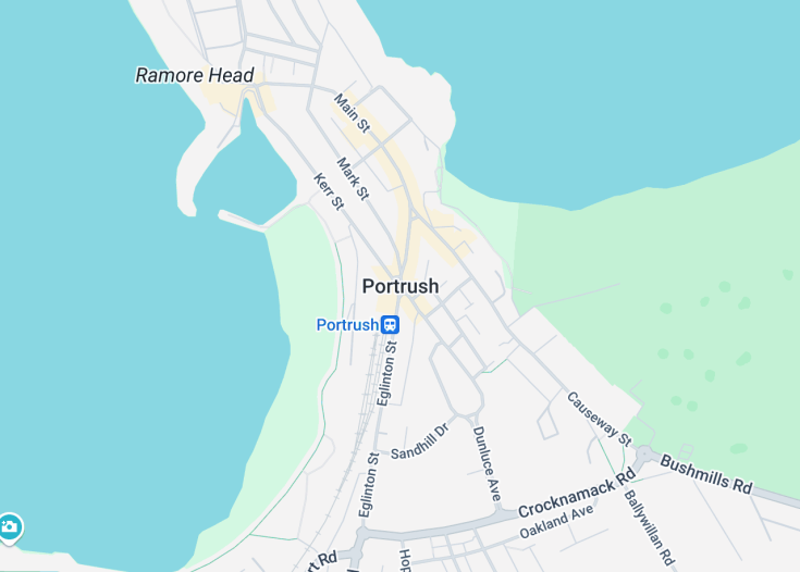 Map of Portrush, Ireland