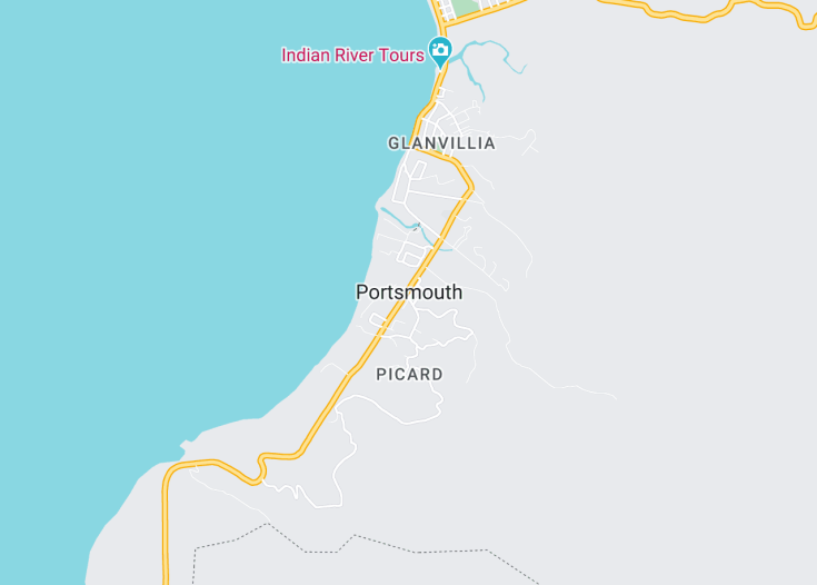 Map of Portsmouth, Dominica