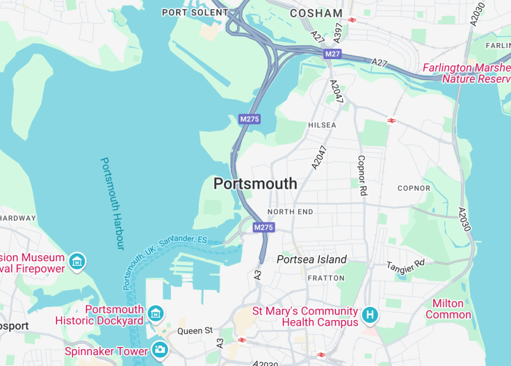 Map of Portsmouth, England (United Kingdom)