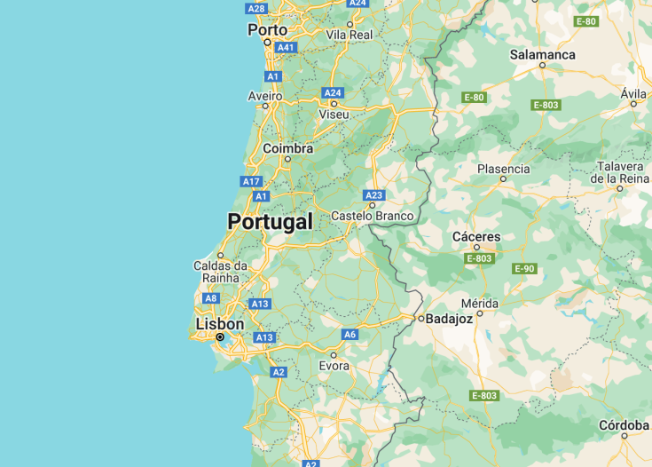 Map of Portugal, 