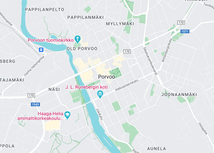 Map of Porvoo, Finland