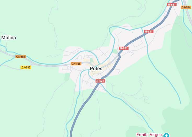 Map of Potes, Spain