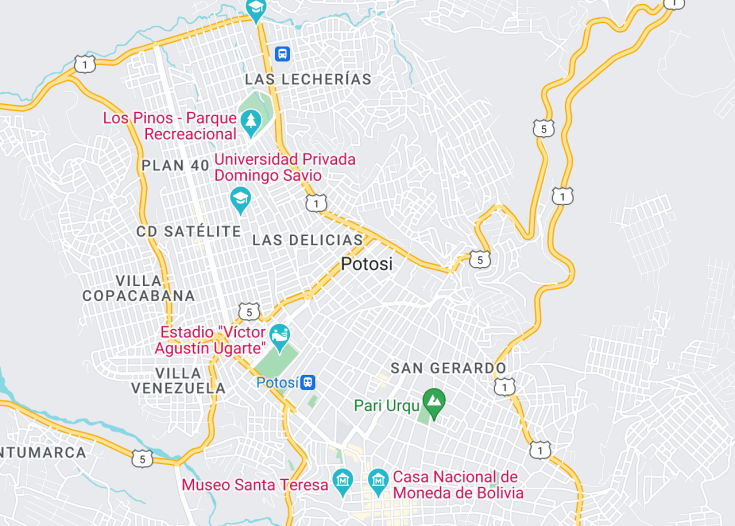 Map of Potosí, Bolivia