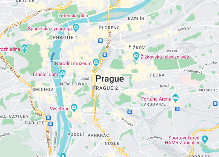 Map of Prague, Czech Republic